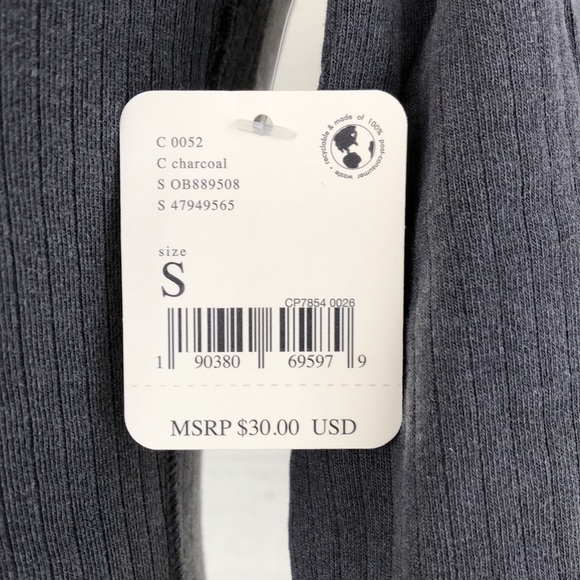 NWT Free People Intimately Rickie Top in Charcoal (Dark Gray) - Picture 6 of 12